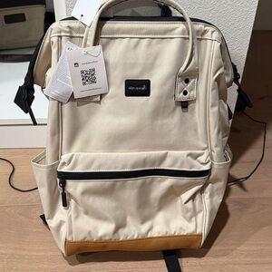 Himawari Cream and Tan Women's Backpack